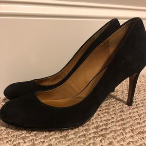 Coach black suede kitten heels- round toe